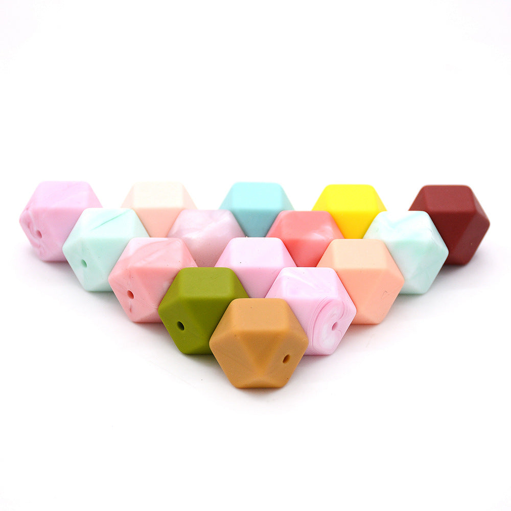 Wholesale Food Grade Hexagon 14MM Silicone Beads 100pcs